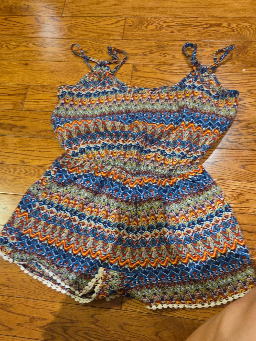 Multicolored Zigzag Print Summer Romper